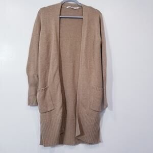 Athleta 100% Merino Wool Ribbed Knit Cardigan with Pockets